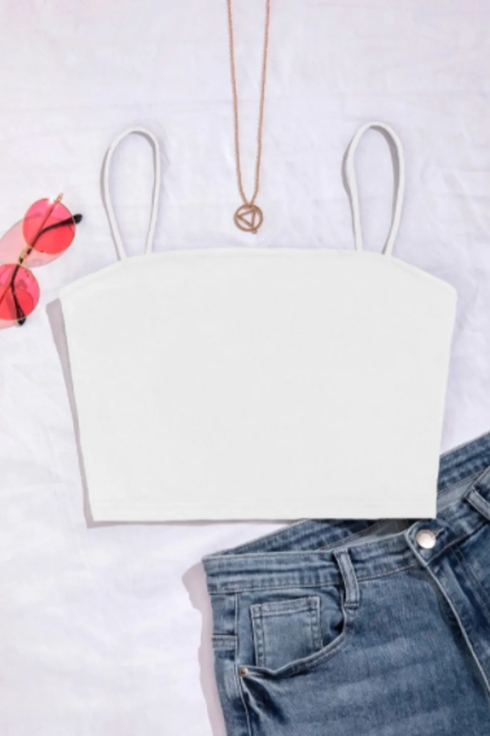 White Basic Crop Top