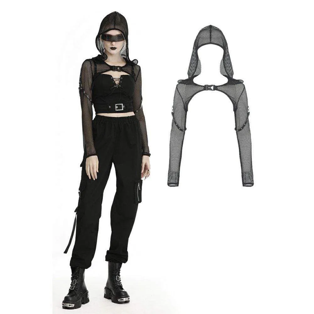 Women's Gothic Fishnet Mesh Hooded Capes