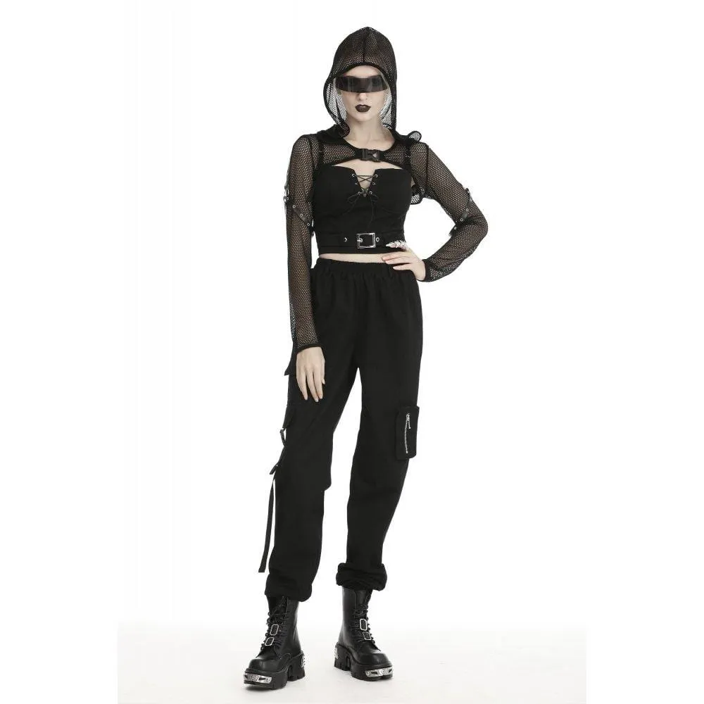 Women's Gothic Fishnet Mesh Hooded Capes